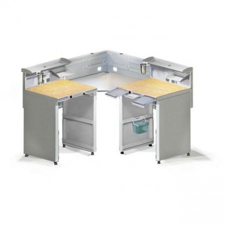 Аверон СЗТ 4.3 МАСТЕР КОНЕР - угловой стол для зубного техника на 2 рабочие зоны